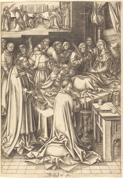 De dood van de Maagd, c. 1490-1500 door Israhel van Meckenem
