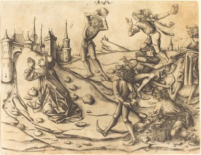 De Steniging van Heilige Stefanus door Israhel van Meckenem