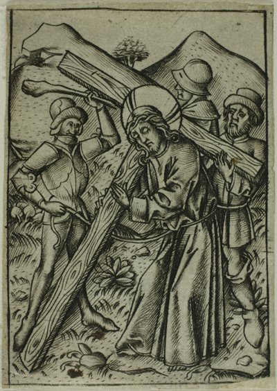 Christus draagt het kruis door Israhel van Meckenem the younger