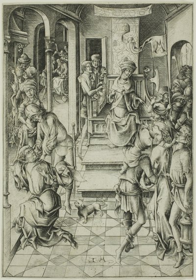 Christus voor Annas door Israhel van Meckenem the younger