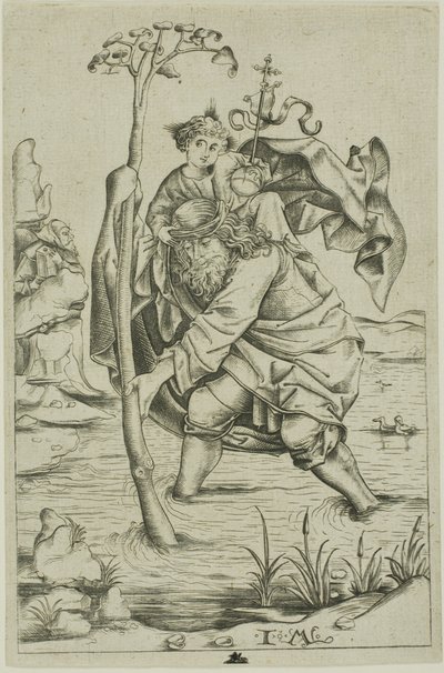 Sint Christoffel door Israhel van Meckenem the younger