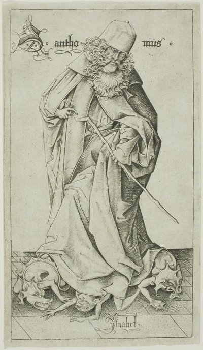 St. Antonius door Israhel van Meckenem the younger
