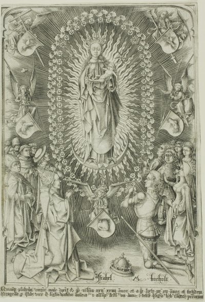 De Madonna van de Rozenkrans door Israhel van Meckenem the younger