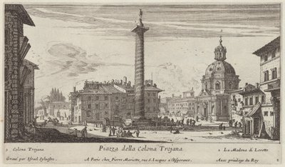 Piazza della Colonna Trajana door Israël Silvestre