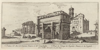 Veduta del Arco di Septimio Severo, et del Campidoglio door Israël Silvestre