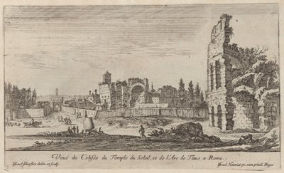 Gezicht op het Colosseum, de Tempel van de Zon en de Boog van Titus in Rome door Israël Silvestre