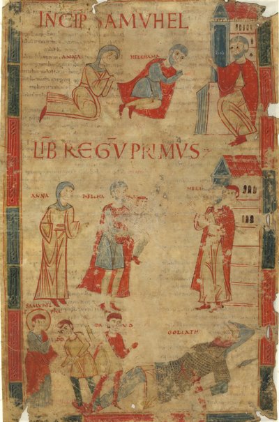 Vier Scènes uit het Eerste Boek van Samuel door Italian 11th Century