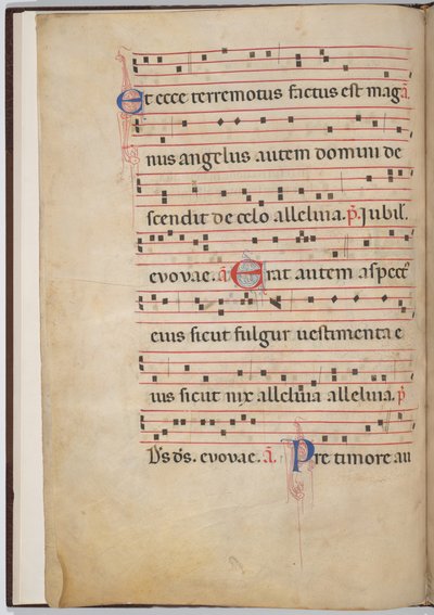 Blad 3 van een antifonale fragment (verso) door Italian 13th Century