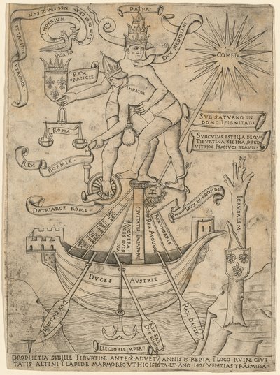 Allegorie van de Keizer en de Paus door Italian 15th Century