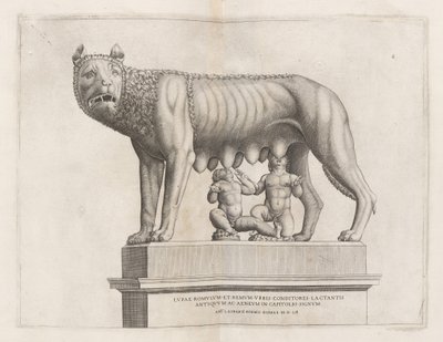 Capitolijnse Wolf met Romulus en Remus door Italian 16th Century