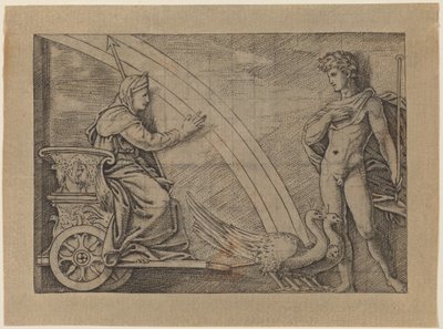 Juno in een Wagen Getrokken door Pauwen door Italian 16th Century