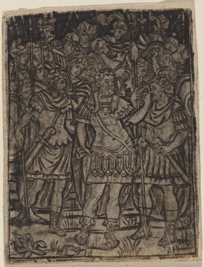 Romeinse generaal spreekt zijn troepen toe door Italian 16th Century