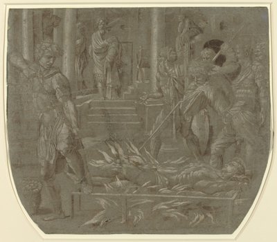 Het Martelaarschap van Sint-Laurentius door Italian 16th Century