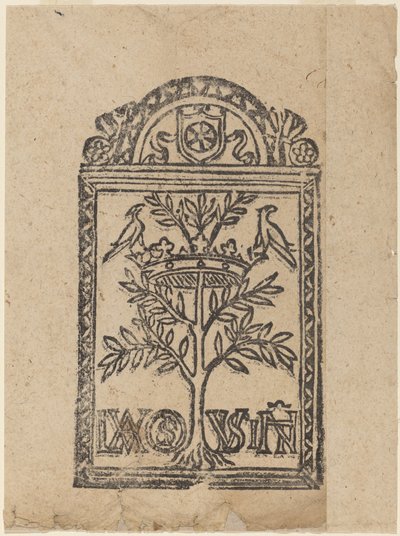 Boom met Kroon en Twee Vogels door Italian 16th Century