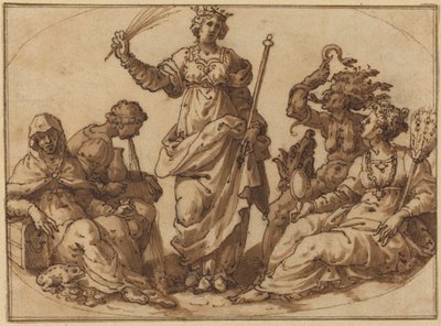 Deugd triomfeert over ondeugden door Italian 16th Century