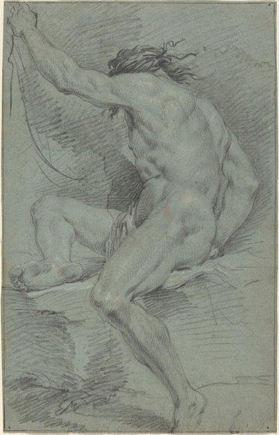 Naaktfiguur (academische studie) door Italian 17th Century