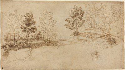 Rivierlandschap door Italian 17th Century