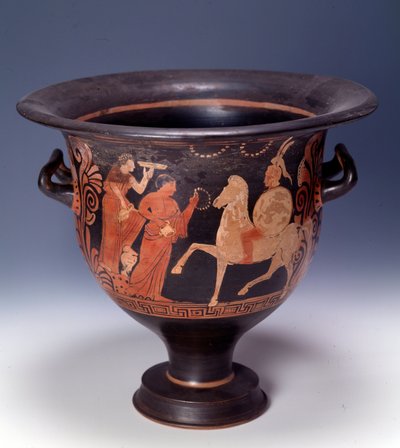 Krater uit Cumae met een offerscène (terracotta, 320-310 v.Chr.) door Italian Peninsula
