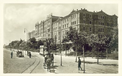 Excelsior Palace Hotel, Lido, Venetië (zwart-wit foto) door Italian Photographer