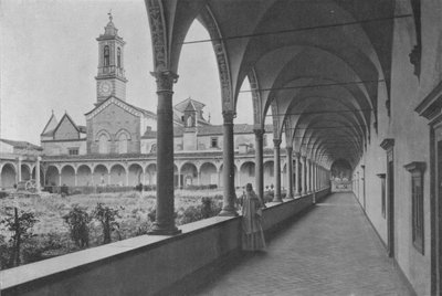 Firenze, Omgeving, Certosa, De grote kloostergang (zwart-wit foto) door Italian Photographer