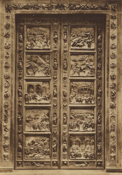 Florence: Baptisterium, De Hoofdingang, Lorenzo Ghiberti door Italian Photographer