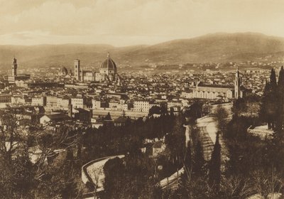 Florence: Panorama van Florence gezien vanaf S Miniato al Monte door Italian Photographer
