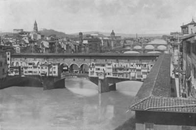 Florence, Uitzicht op de drie Bruggen door Italian Photographer