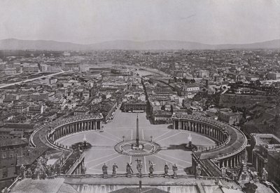 Italië: Rome, panorama genomen vanaf de koepel van de Sint-Pieter (zwart-wit foto) door Italian Photographer