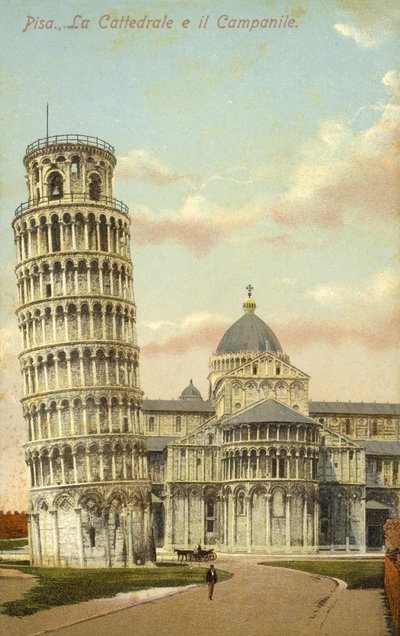 De scheve toren van Pisa en de kathedraal van Pisa door Italian Photographer