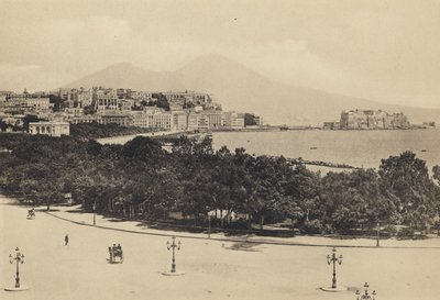 Napels: Panorama Visto Da Mergellina (zwart-wit foto) door Italian Photographer