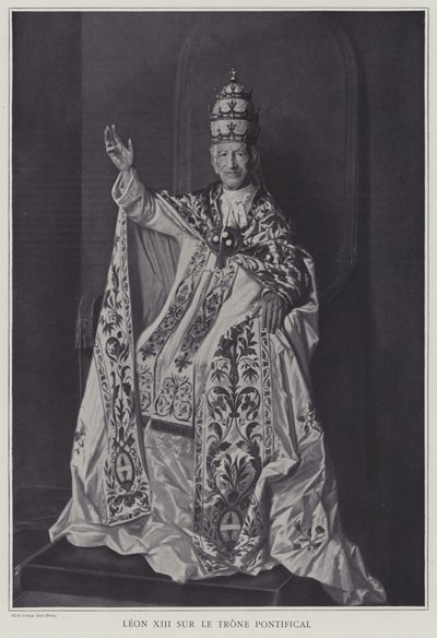 Paus Leo XIII op de pauselijke troon door Italian Photographer