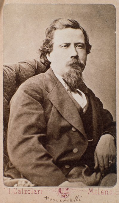 Portret van Amilcare Ponchielli (1834-1885) Italiaanse componist door Italian Photographer