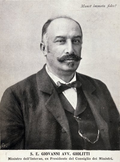 Portret van Giovanni Giolitti, Italiaanse politicus. door Italian Photographer