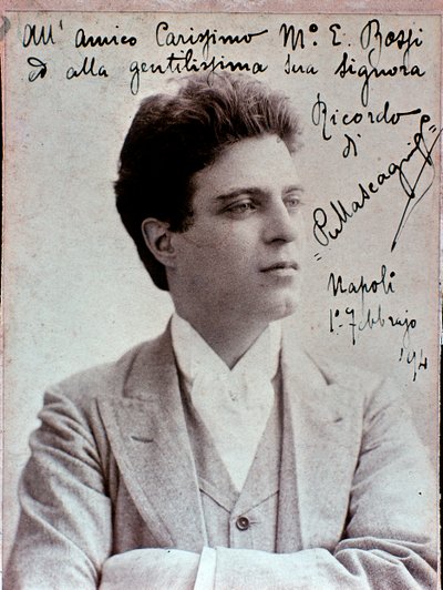 Portret van Pietro Mascagni (1863-1945) Italiaanse componist door Italian Photographer