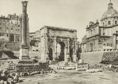 Forum Romanum, Boog van Septimius Severus met de Zuil van Phocas door Italian Photographer