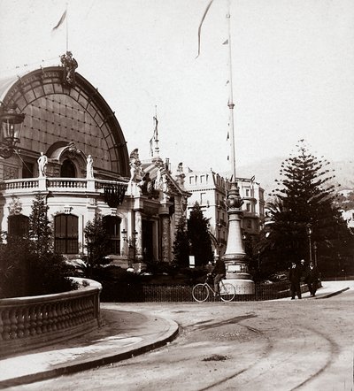 De ingang van de Schone Kunsten Expositie in Montecarlo, in 1898, 25/02/1898 (zwart-wit foto) door Italian Photographer