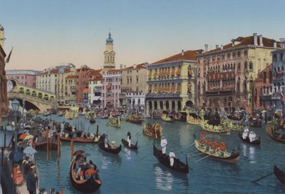 Venetië, Regatta op het Canal Grande (gekleurde foto) door Italian Photographer