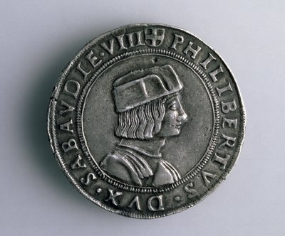 4-Teston munt (voorzijde) van Filibert II van Savoye (1497-1504), 15e-16e eeuw (zilver) door Italian School