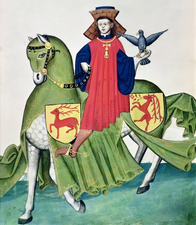 Een valkenier, uit Codex de Capodilista door Italian School