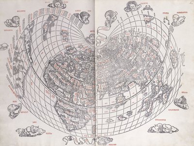 Een kaart van de wereld, 1511 door Italian School