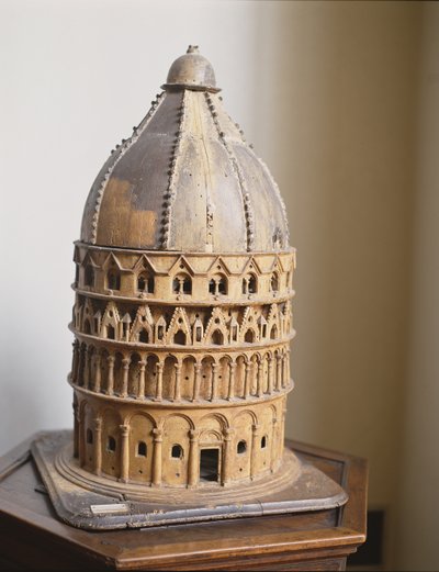Een model van de Doopkapel in Pisa door Italian School
