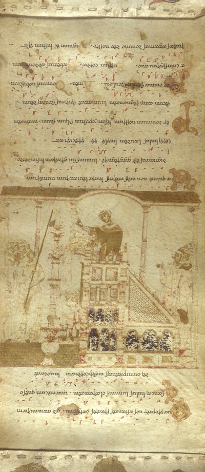 De Montecassino Exultet Roll, c.1075-1080 door Italian School