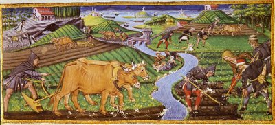 Landbouw aan het begin van de 15e eeuw. Biblioteca Ricciardiana, Florence door Italian School