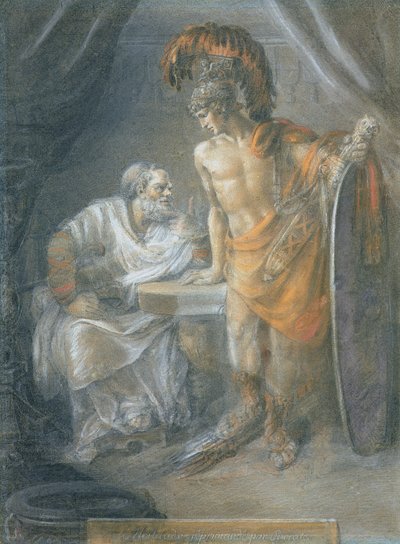 Alcibiades Berispt door Socrates, ca.1780 door Italian School