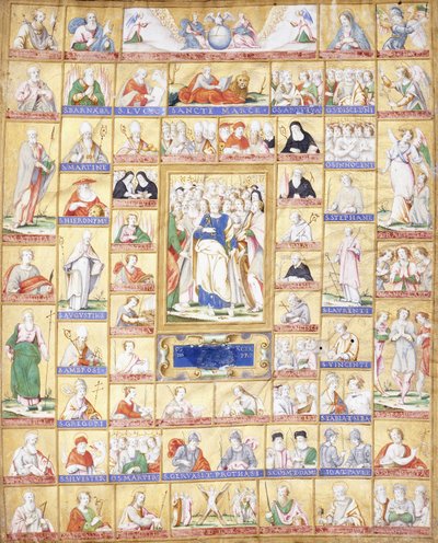 Alle heiligen met Sint Petrus in het midden, ca. 1560 door Italian School