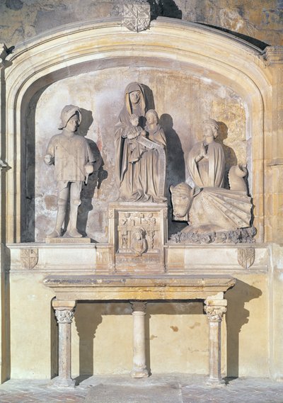 Altaarstuk van St. Anna, de Maagd en het kind Christus, met St. Mauritius, St. Martha en de Tarasque (de draak van Tarascon) 1470 door Italian School