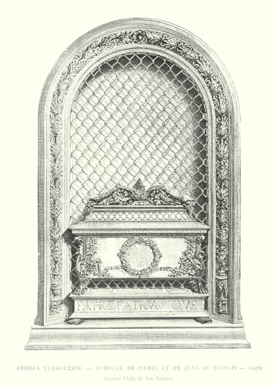 Andrea Verrocchio, graf van Pierre en Jean de Medici door Italian School