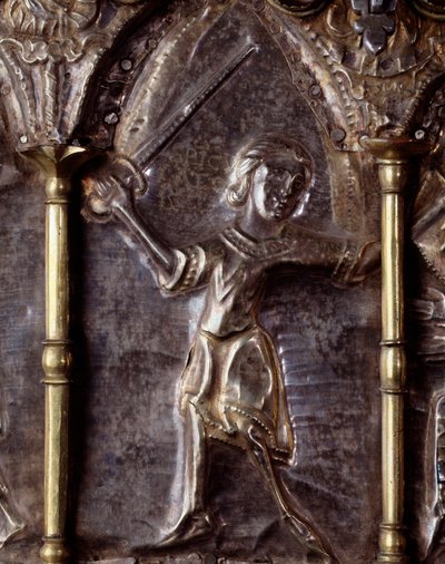 Ark van Barbarossa, met scènes uit het leven van Sint Johannes de Doper (hout, zilverblad en stenen) door Italian School