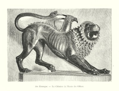 Etruskische kunst, De Chimera van het Uffizi Museum (gravure) door Italian School