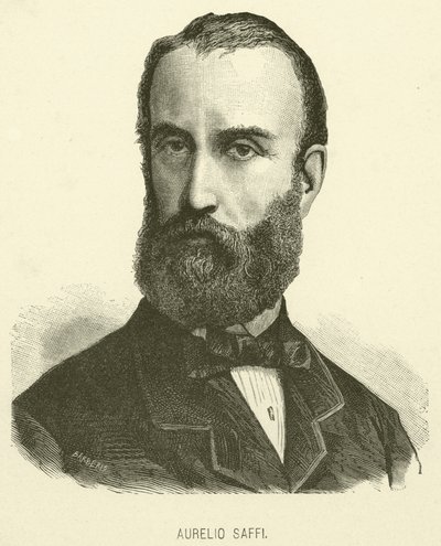Aurelio Saffi (gravure) door Italian School